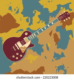 Electric guitar vector graphic illustration 