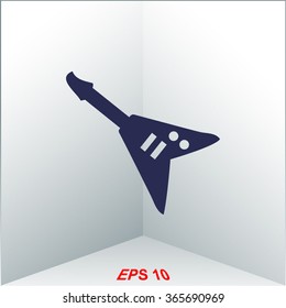 Electric guitar vector icon.