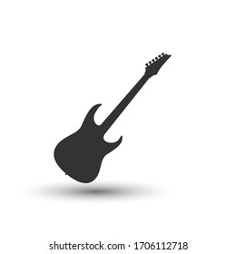 Electric guitar vector icon. Flat symbol black on white