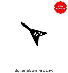 Electric guitar vector icon isolated on white background.