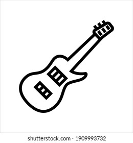 Electric guitar vector icon on white background