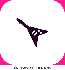 Electric guitar vector icon on white background.