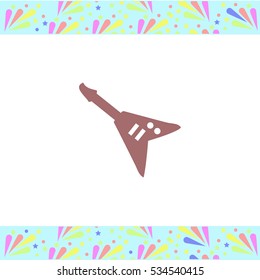 Electric guitar vector icon on white background. Isolated illustration. Business picture.