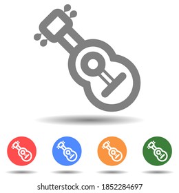 Electric guitar vector icon. Outline style