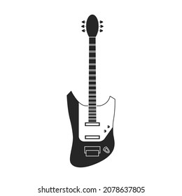 Electric guitar vector icon.Black vector icon isolated on white background electric guitar.