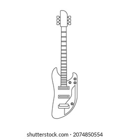 Electric guitar vector icon.Outline vector icon isolated on white background electric guitar.