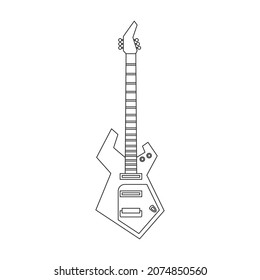 Electric guitar vector icon.Outline vector icon isolated on white background electric guitar.