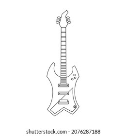Electric guitar vector icon.Outline vector icon isolated on white background electric guitar.