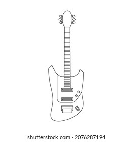 Electric guitar vector icon.Outline vector icon isolated on white background electric guitar.