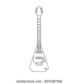 Electric guitar vector icon.Outline vector icon isolated on white background electric guitar.