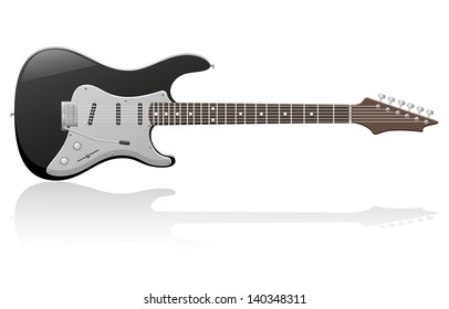 electric guitar vector illustration isolated on white background