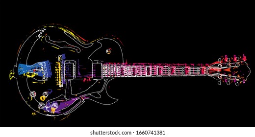 Guitarra eléctrica. Ilustración vectorial. Aislado.