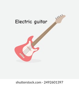 Electric Guitar Vector Illustration: Modern String Instrument