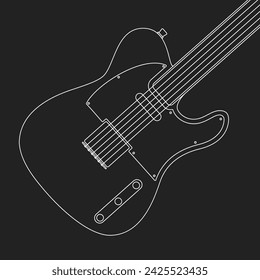 Guitarra Eléctrica, Guitarra Vector, Guitarra Eléctrica Ilustración, Guitarra Ilustración, Icono de Instrumento, Ilustración Vectorial