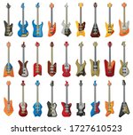 Electric guitar vector illustration on white background. Vector cartoon set icon music instrument. Isolated cartoon set icon electric guitar.