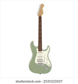 Elektrische Gitarre, Vektorgrafik. Elektrische Gitarre Stratocaster. Mint grüne Farbe Elektrische Gitarre. 