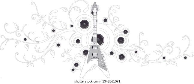 electric guitar /vector line/ layer
