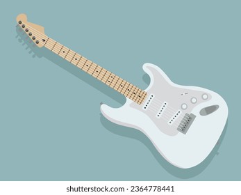 vector de guitarra eléctrica. guitarra de rock. guitarra blanca.