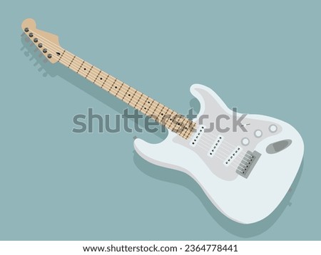 electric guitar vector. rock guitar. white guitar.