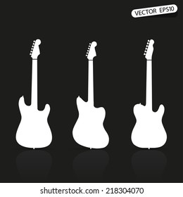 Electric guitar vector sign symbol icon silhouette shadow 