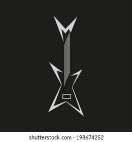 Electric guitar vector sign template