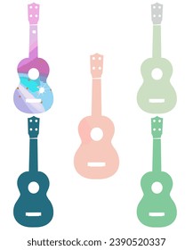 Electric guitar vector silhouette illustration isolated on white background