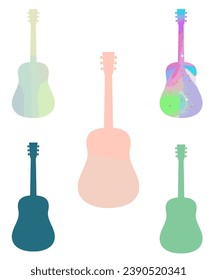 Electric guitar vector silhouette illustration isolated on white background