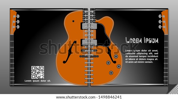 Electric Guitar Vector Square Brochure Template Stock Vector (Royalty ...