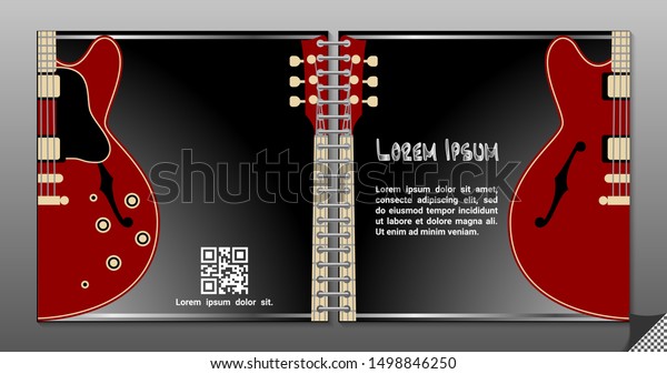 Electric Guitar Vector Square Brochure Template Stock Vector (Royalty ...