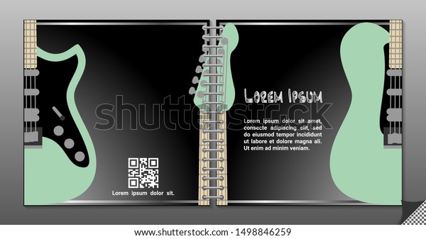 Electric Guitar Vector Square Brochure Template Stock Vector (Royalty ...