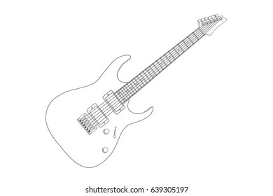 electric guitar vector stroke