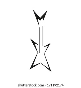 Electric guitar vector template