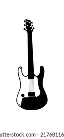 Electric guitar vector in white background