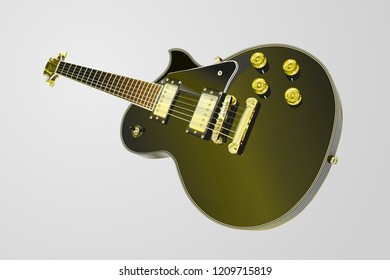 An electric guitar and its well defined shape.