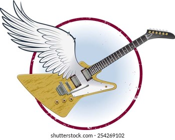 electric guitar with wings