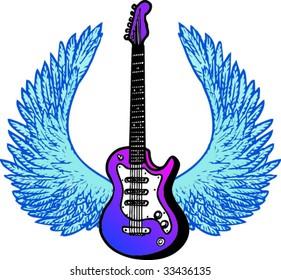 electric guitar with wings