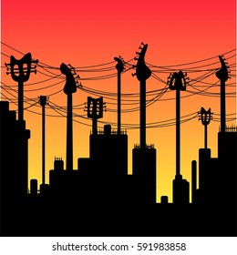 Electric guitars background
