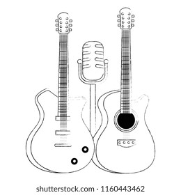 electric guitars and microphone musical instruments