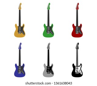 Electric guitars set vector illustration