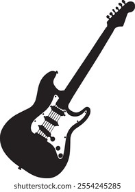 Electric guitars silhouette Icon Vector Design on White Background