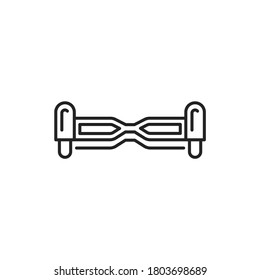 Electric gyrobord black line icon. City transport rental. Pictogram for web, mobile app, promo. UI UX design element. Editable stroke