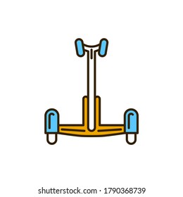Electric gyroscooter color line icon. City transport rental. Pictogram for web, mobile app, promo. UI UX design element. Editable stroke.