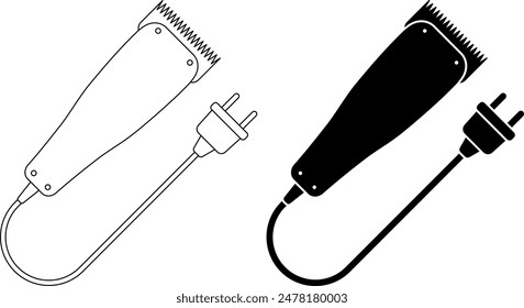 Electric hair clippers icon set