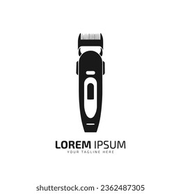 electric hair clippers turned vector isolated. Hairdressing shaving machine or equipment illustration for barber shop logo or emblem in retro style.