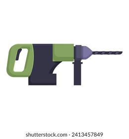 Electric hammer drill icon cartoon vector. Steel tool. Machine repair home