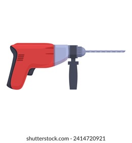 Electric hammer equipment icon cartoon vector. Machine tool. Power steel home