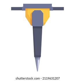Electric hammer icon cartoon vector. Mine excavator. Mining work