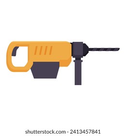 Electric hammer icon cartoon vector. Steel tool. Home repair work
