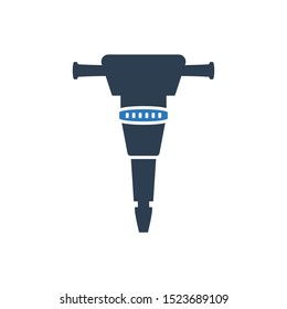 Electric hammer icon vector .  jackhammer tool icon vector illustration