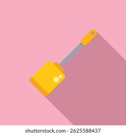 Electric hand blender mixing food for breakfast icon, flat style